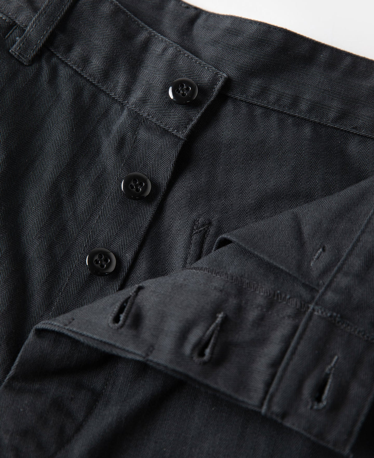 MILITORA LOT 825 1950S USMC HERRINGBONE TROUSERS - VINTAGE BLACK