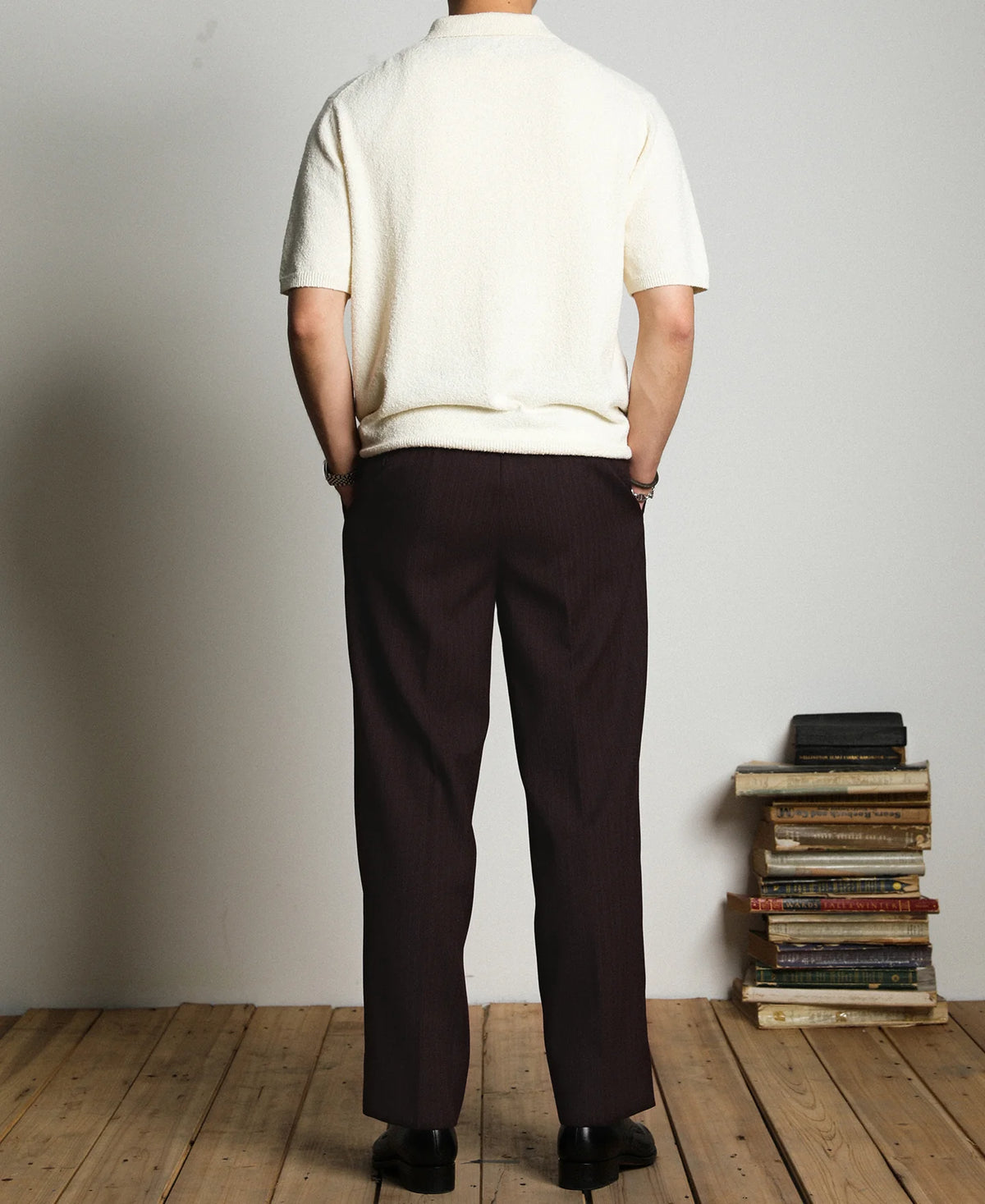 MILITORA LOT 830 1940S WOOL-BLEND TWO TUCK SLACKS - WINE