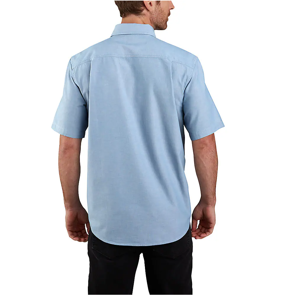 CARHARTT LOOSE FIT MIDWEIGHT CHAMBRAY SHORT-SLEEVE SHIRT - BLUE CHAMBRAY