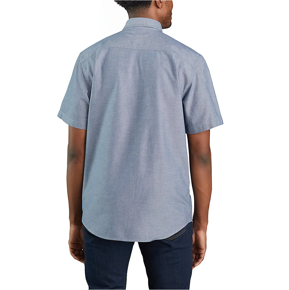 CARHARTT LOOSE FIT MIDWEIGHT CHAMBRAY SHORT-SLEEVE SHIRT - DENIM BLUE CHAMBRAY