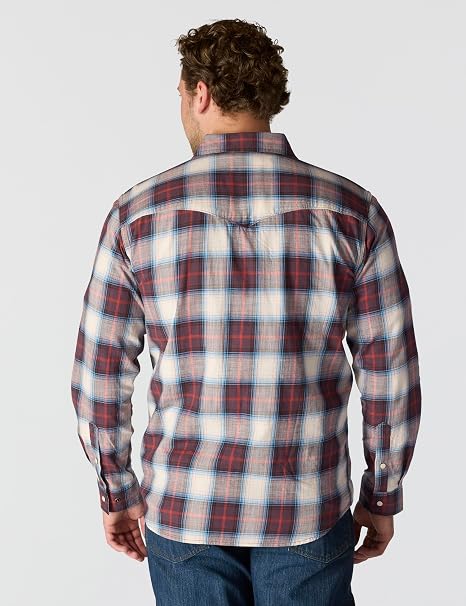 CARHARTT MONTANA RUGGED FLEX RLX-FT LW L/S SNAP-FRONT PLAID  SHIRT - DARK SEPIA