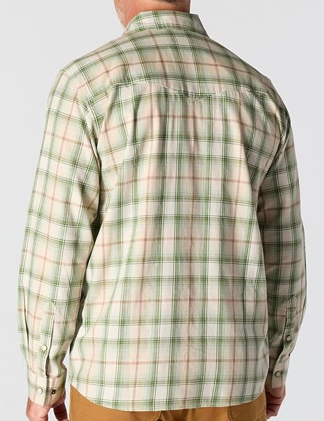 CARHARTT MONTANA RUGGED FLEX RLX-FT LW L/S SNAP-FRONT PLAID SHIRT - OAT MILK