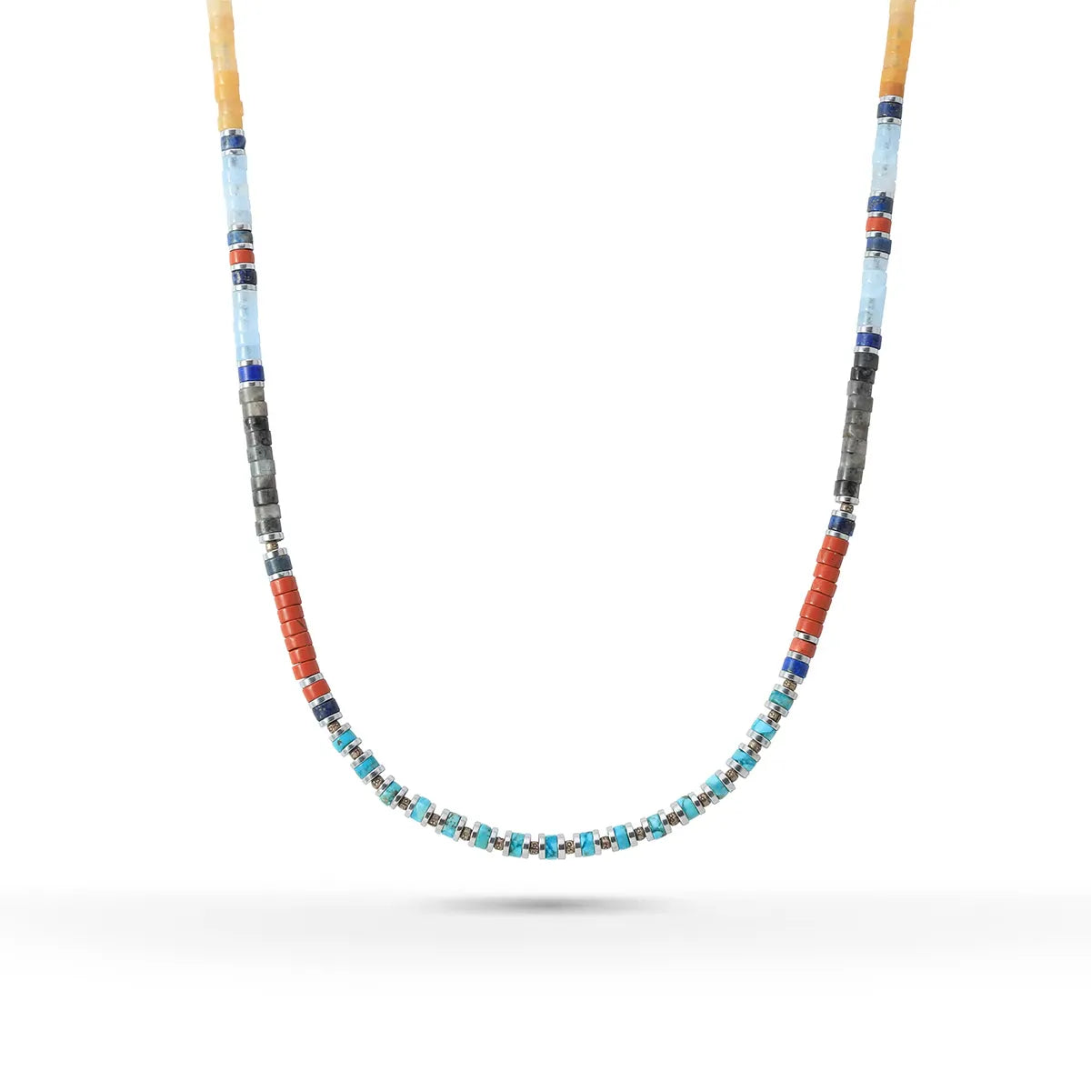 SAAD CANYON SKY HEISHI NATURAL STONE NECKLACE SMALL - 4MM - 40CM