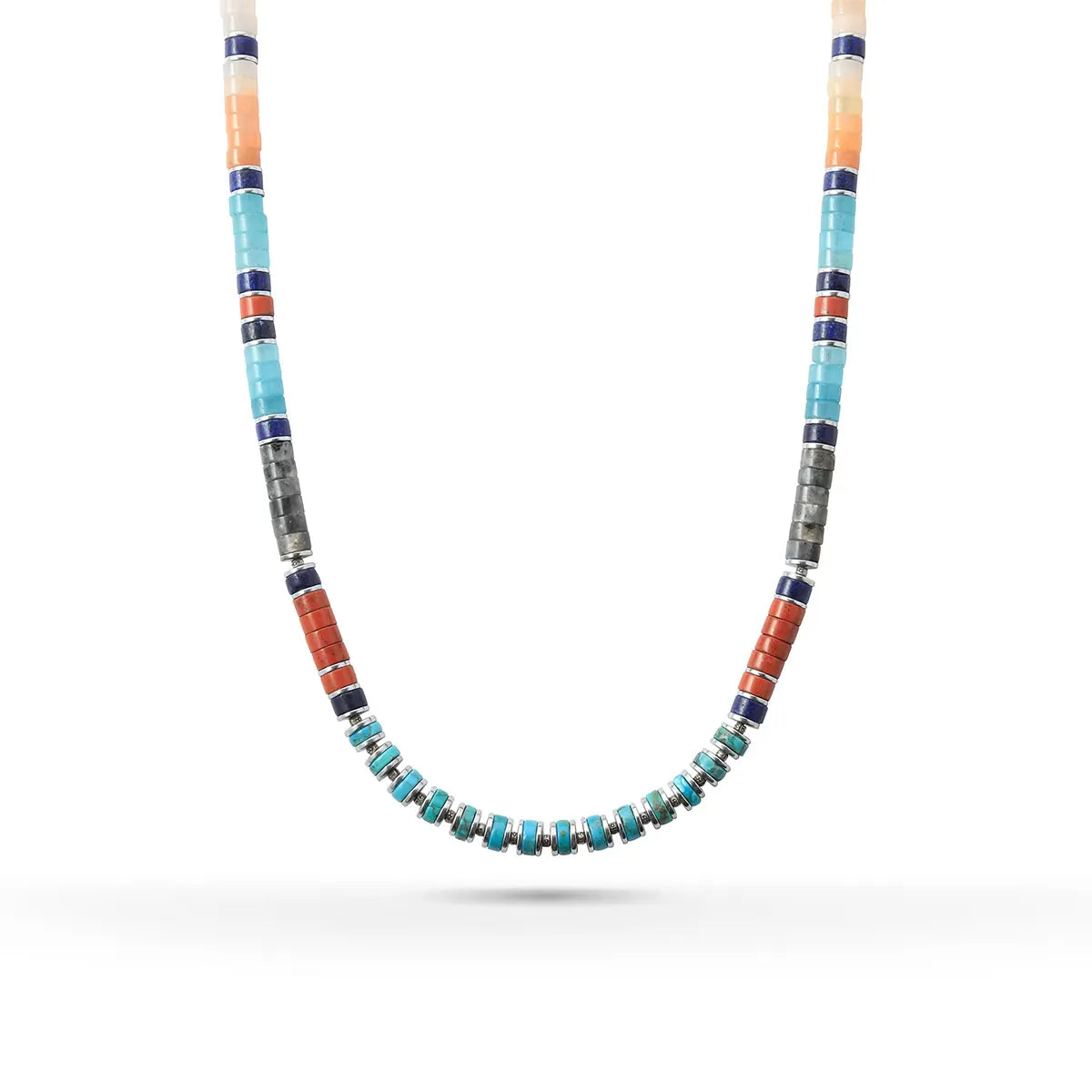 SAAD CANYON SKY HEISHI NATURAL STONE NECKLACE LARGE - 6MM - 45CM