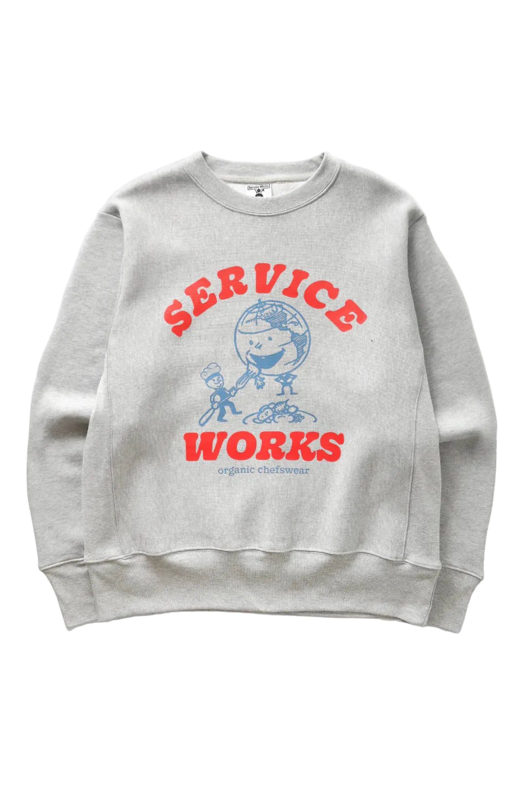 SERVICE WORKS ORGANIC CHEFSWEAR CREWNECK - MARL GREY
