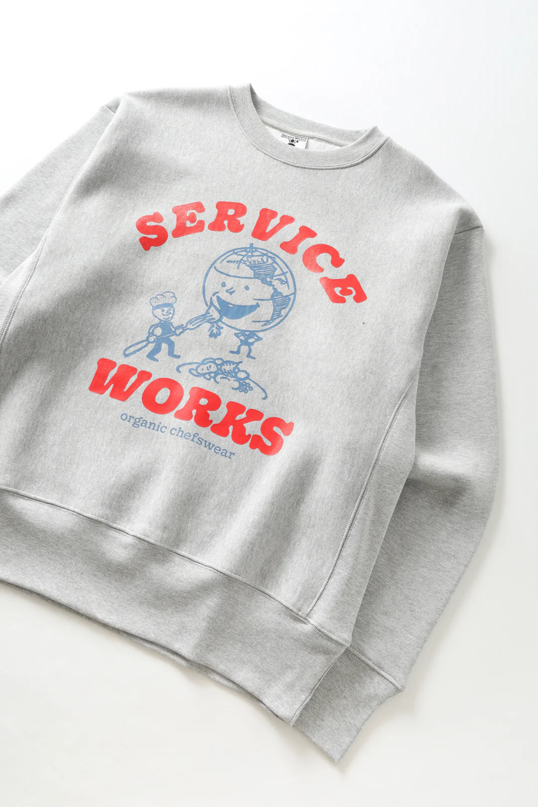 SERVICE WORKS ORGANIC CHEFSWEAR CREWNECK - MARL GREY