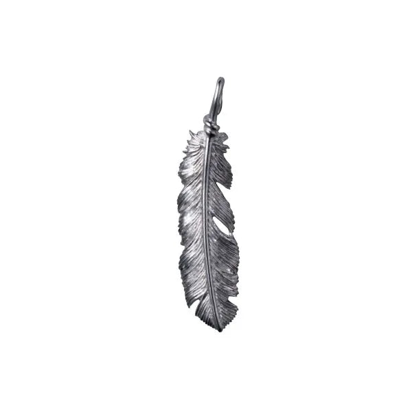 Saad Feather Rhodium Plated Left Facing Pendant — view 3