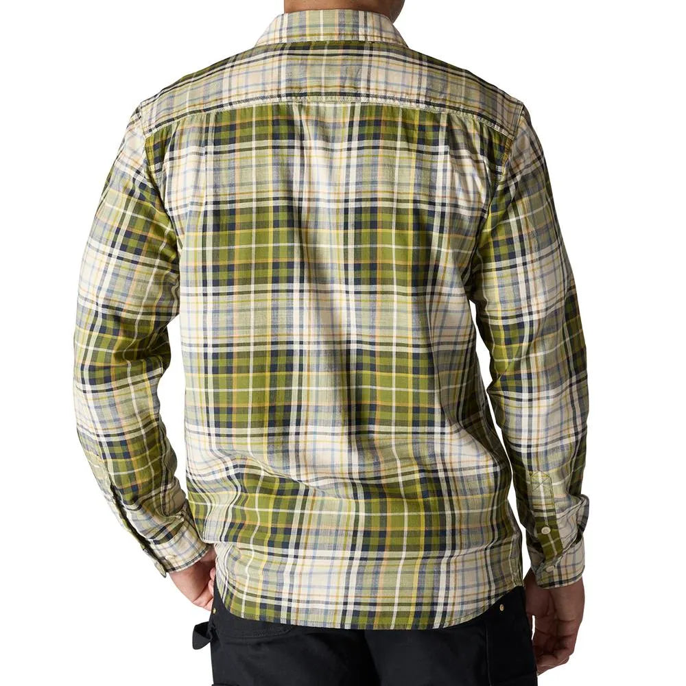 CARHARTT RUGGED FLEX RLX-FT LW L/S PLAID SHIRT - DARK BRONZED GREEN