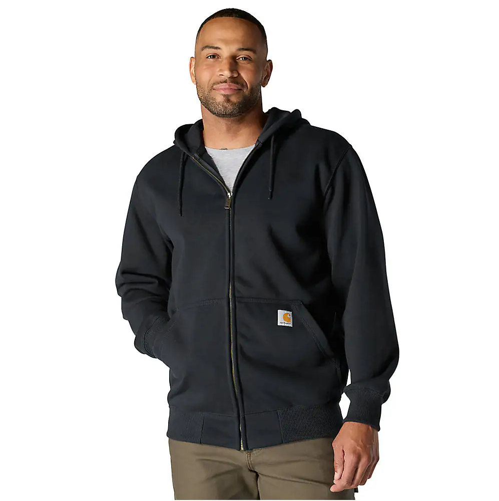 CARHARTT RAIN DEFENDER LSE-FT HW FULL ZIP SWEATSHIRT -  BLACK