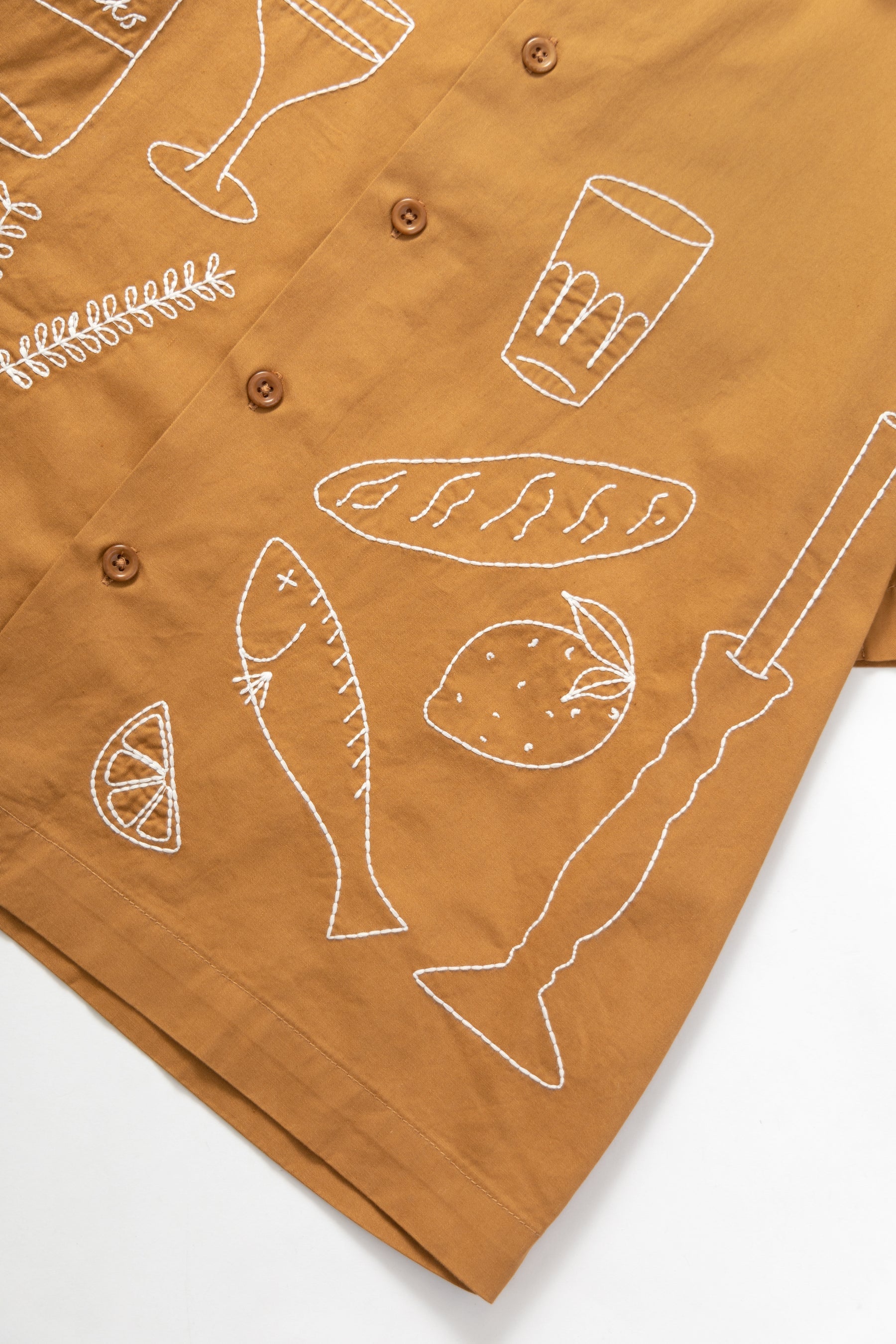 Service Works Light Twill Picnic Short Sleeve Shirt — Burnt Sugar — view 3