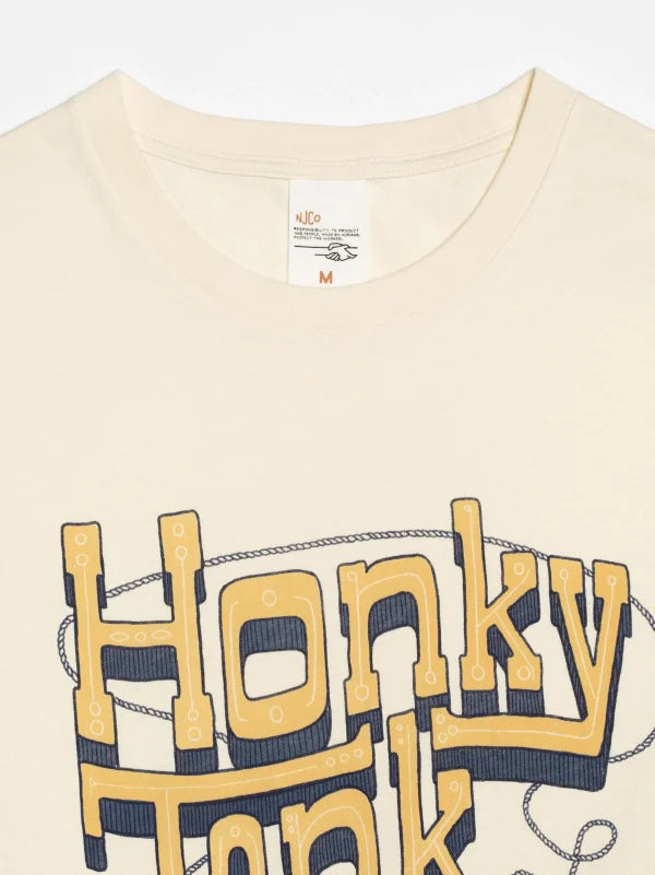 NUDIE JEANS ROY HONKY TONK TSHIRT - ECRU