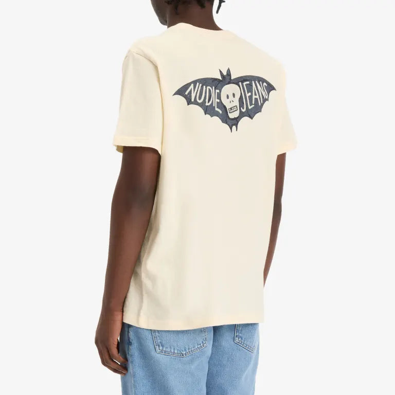 NUDIE JEANS ROY THE BAT T-SHIRT - ECRU