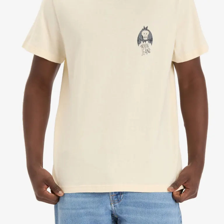NUDIE JEANS ROY THE BAT T-SHIRT - ECRU