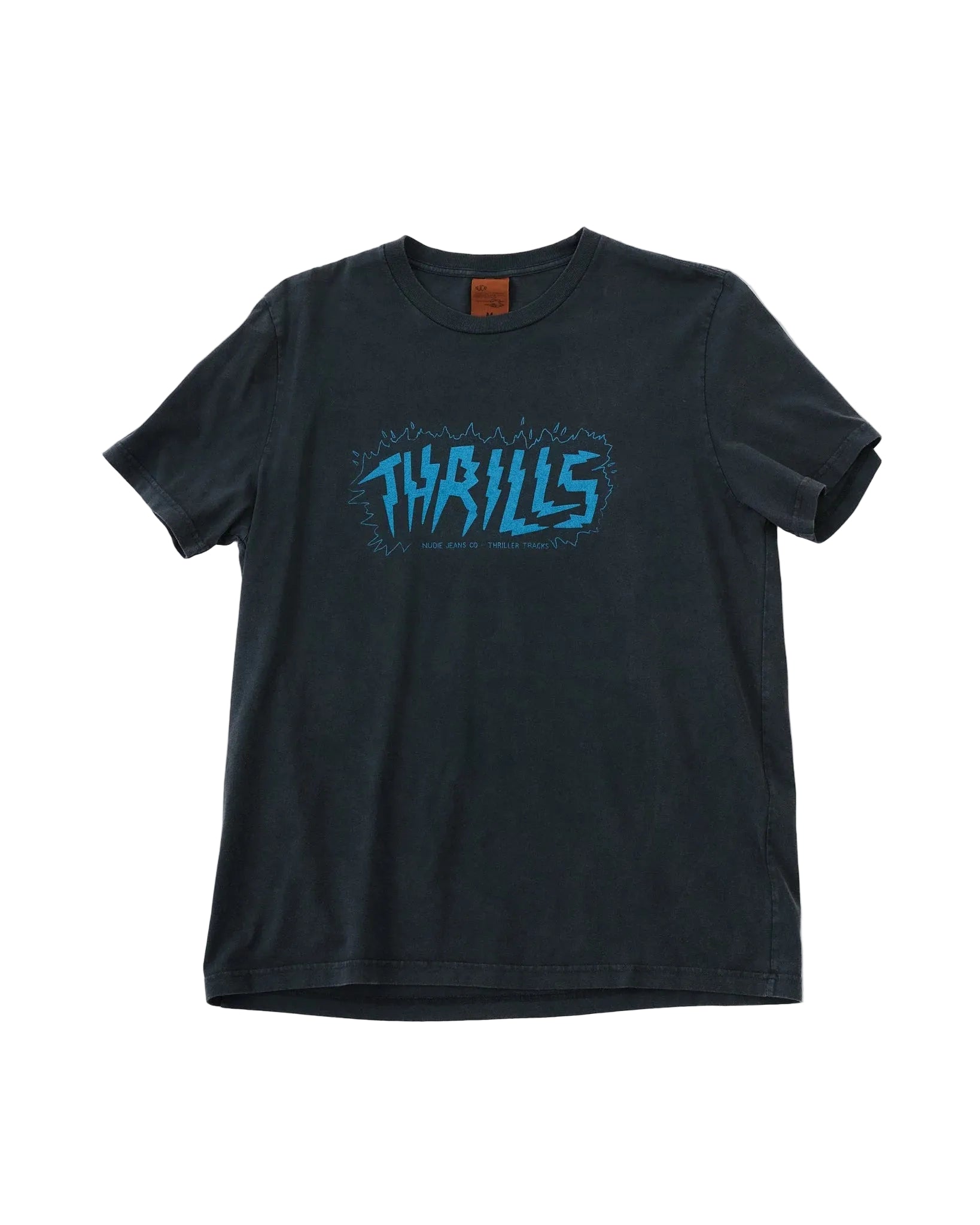 NUDIE JEANS ROY THRILLER TRACKS T-SHIRT - ANTRACITE