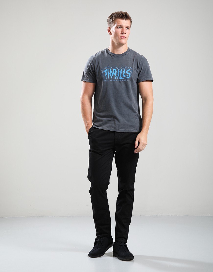 NUDIE JEANS ROY THRILLER TRACKS T-SHIRT - ANTRACITE