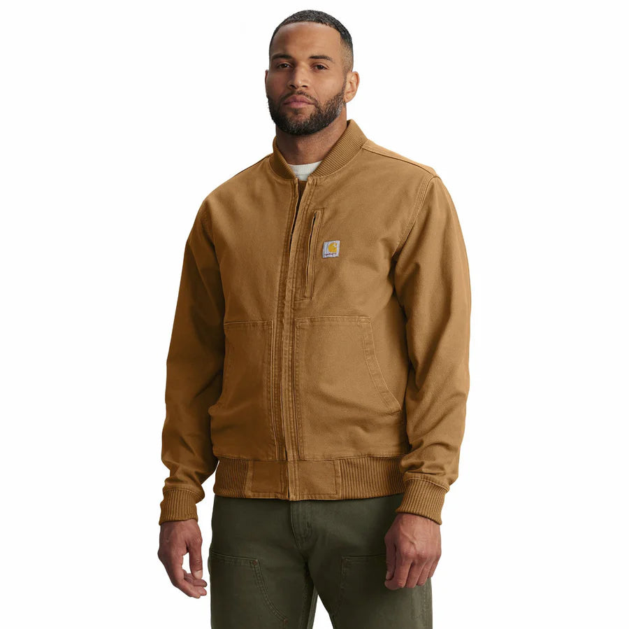CARHARTT RUGGED FLEX DUCK RLX-FT BOMBER JACKET - CARHARTT BROWN