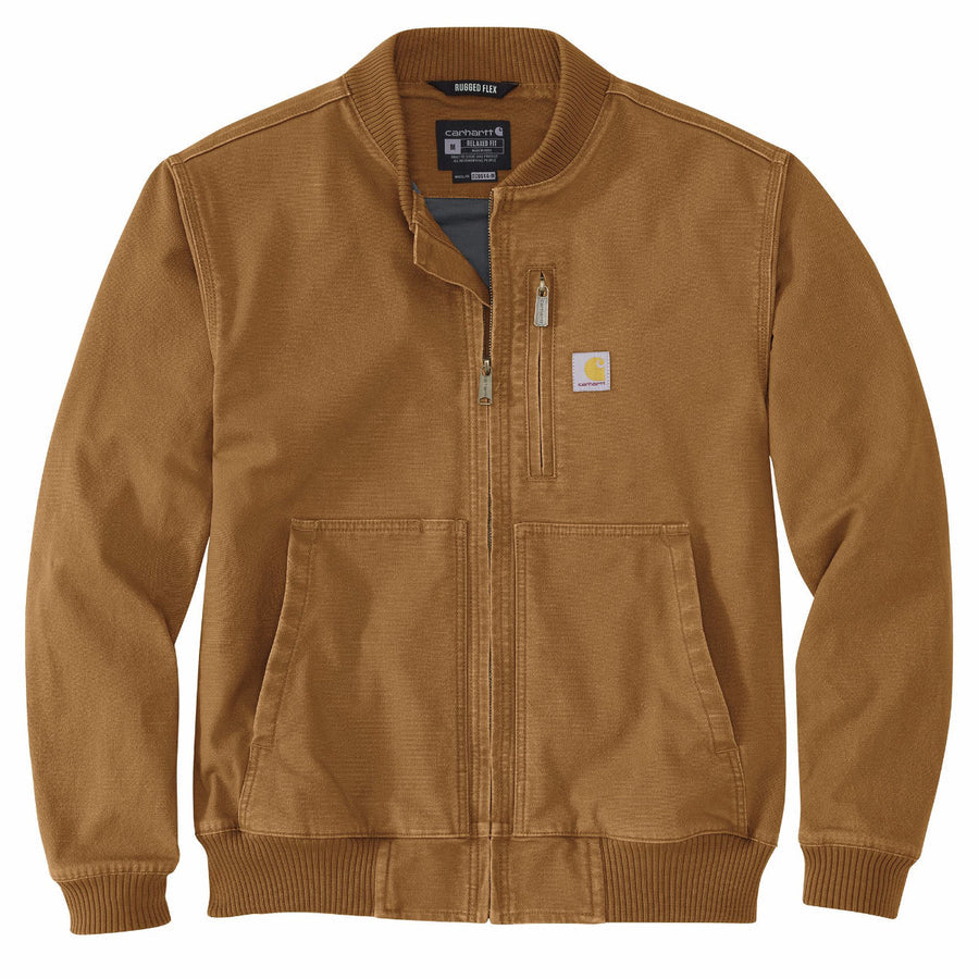 CARHARTT RUGGED FLEX DUCK RLX-FT BOMBER JACKET - CARHARTT BROWN