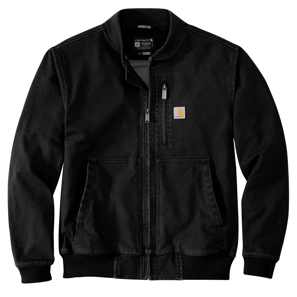 CARHARTT RUGGED FLEX DUCK RLX-FT BOMBER JACKET - BLACK
