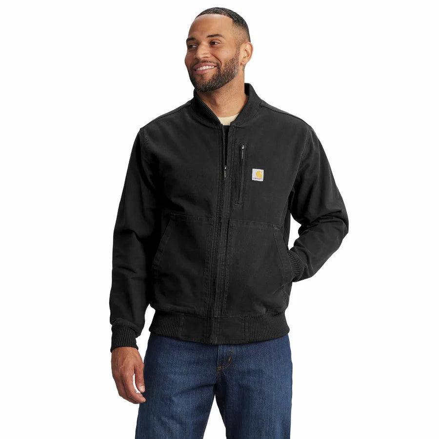 CARHARTT RUGGED FLEX DUCK RLX-FT BOMBER JACKET - BLACK