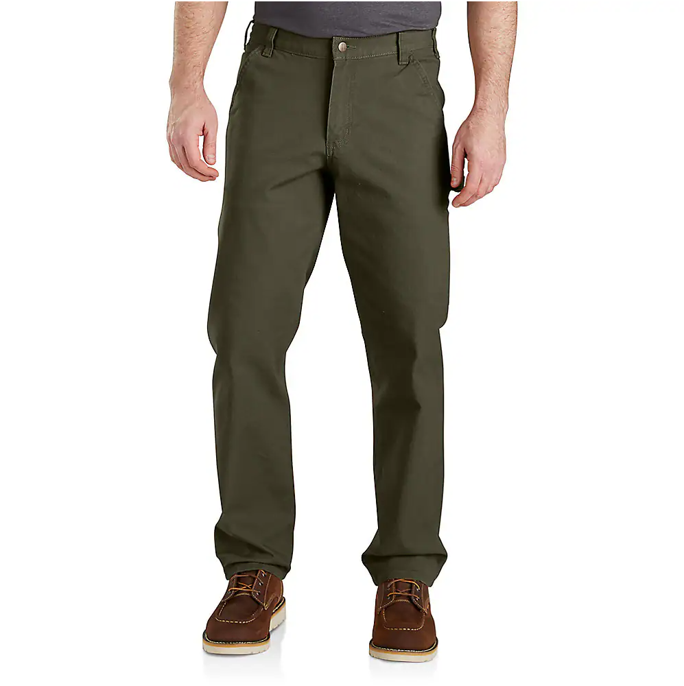 CARHARTT RUGGED FLEX RELAXED FIT DUCK UTILITY WORK PANT - MOSS