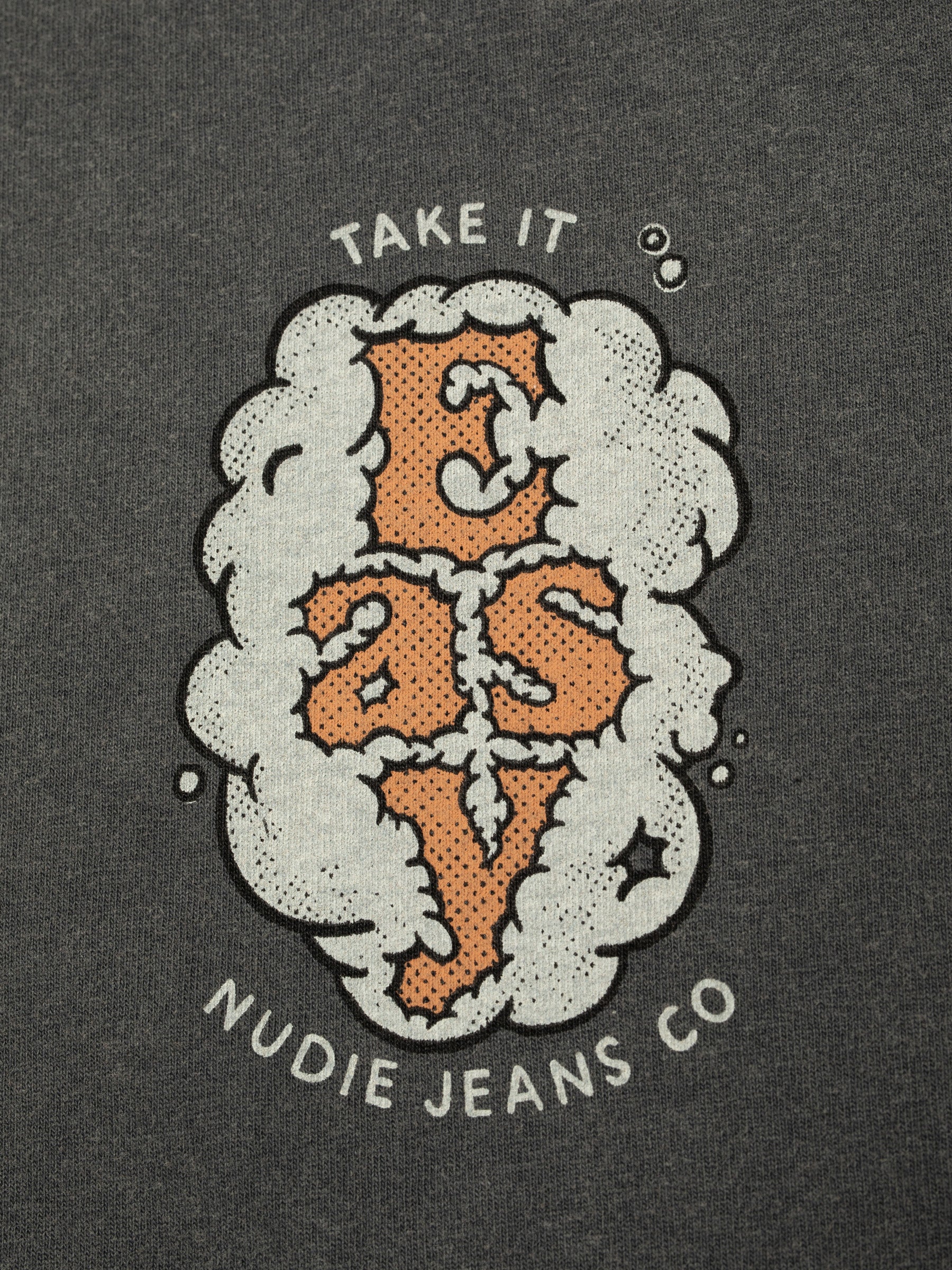 NUDIE JEANS ROY T-SHIRT EASY CLOUD - ANTRACITE