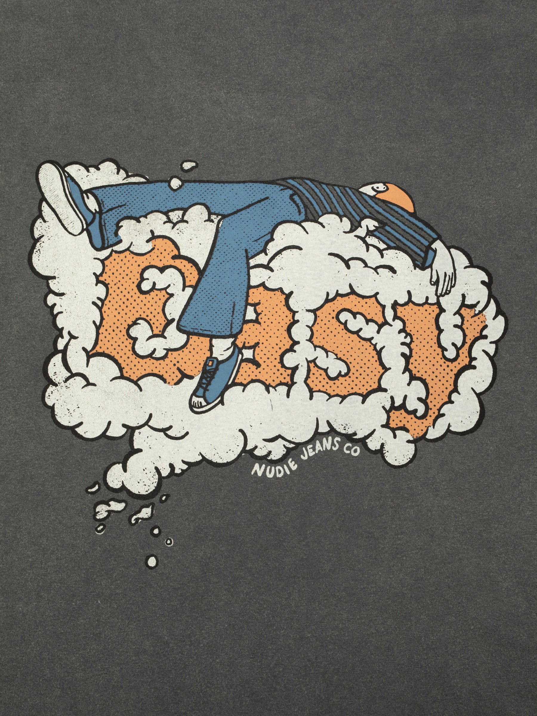 NUDIE JEANS ROY T-SHIRT EASY CLOUD - ANTRACITE