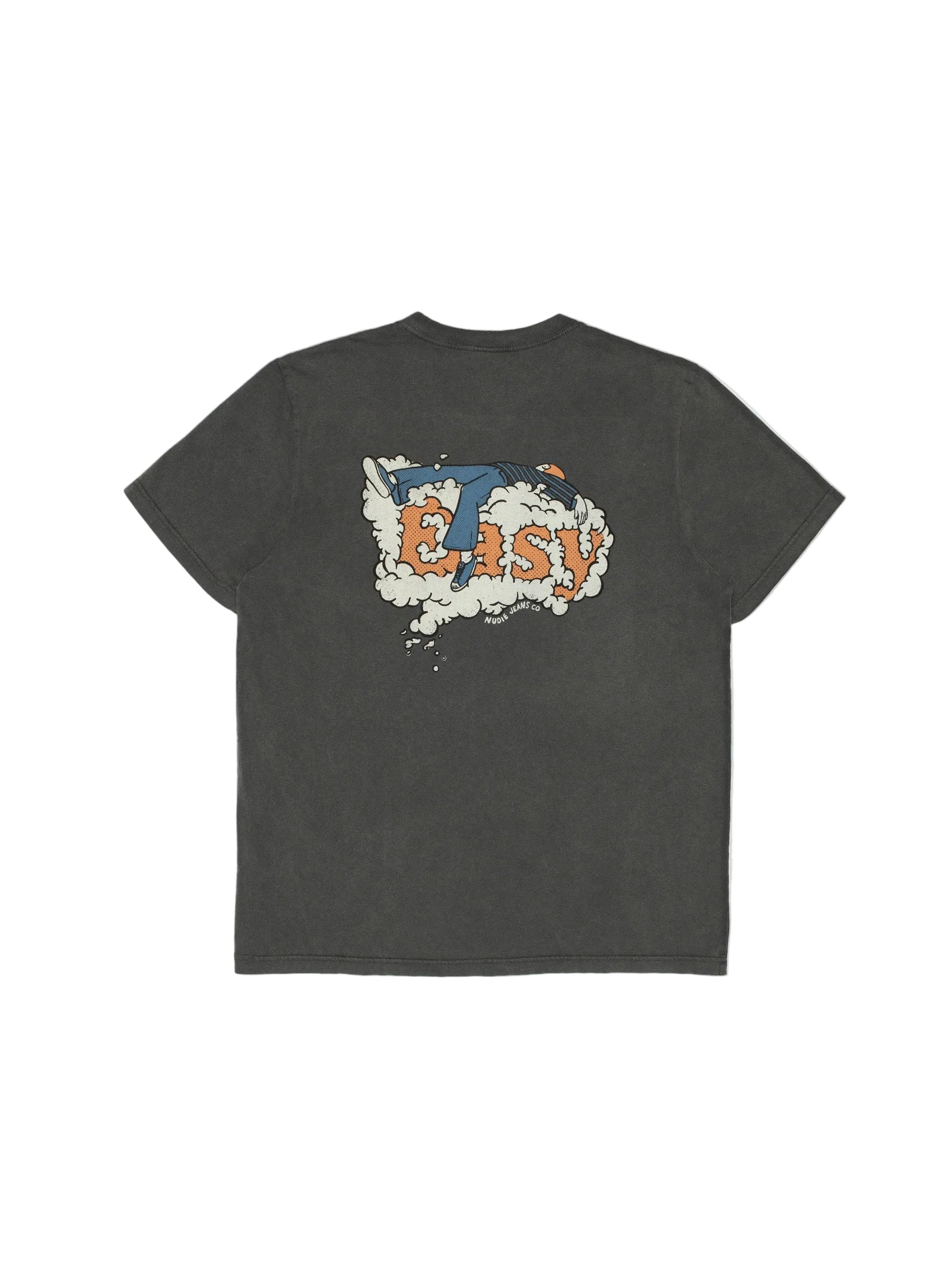 NUDIE JEANS ROY T-SHIRT EASY CLOUD - ANTRACITE