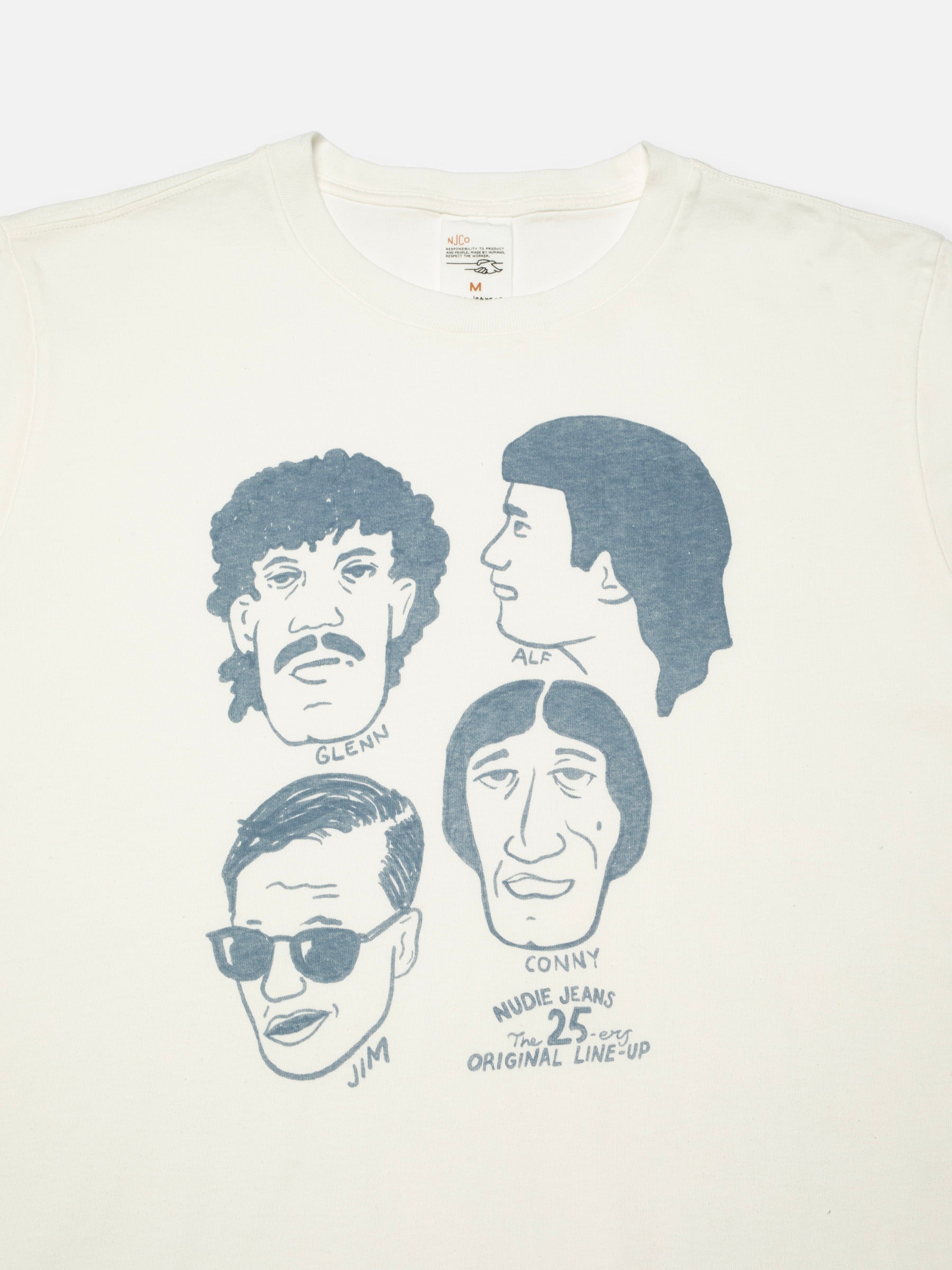 NUDIE JEANS ROY T-SHIRT FAB FOUR - CHALK WHITE