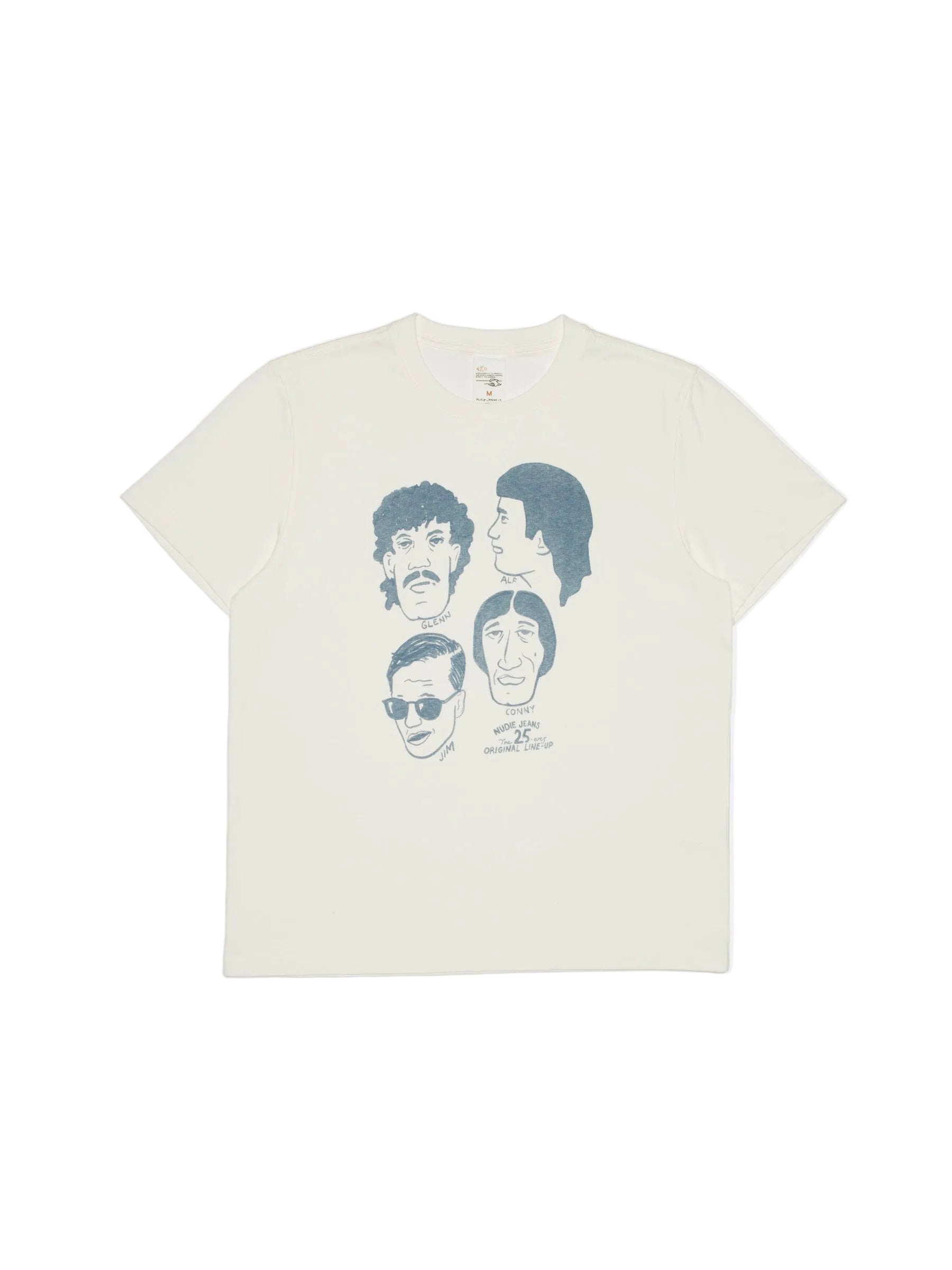 NUDIE JEANS ROY T-SHIRT FAB FOUR - CHALK WHITE