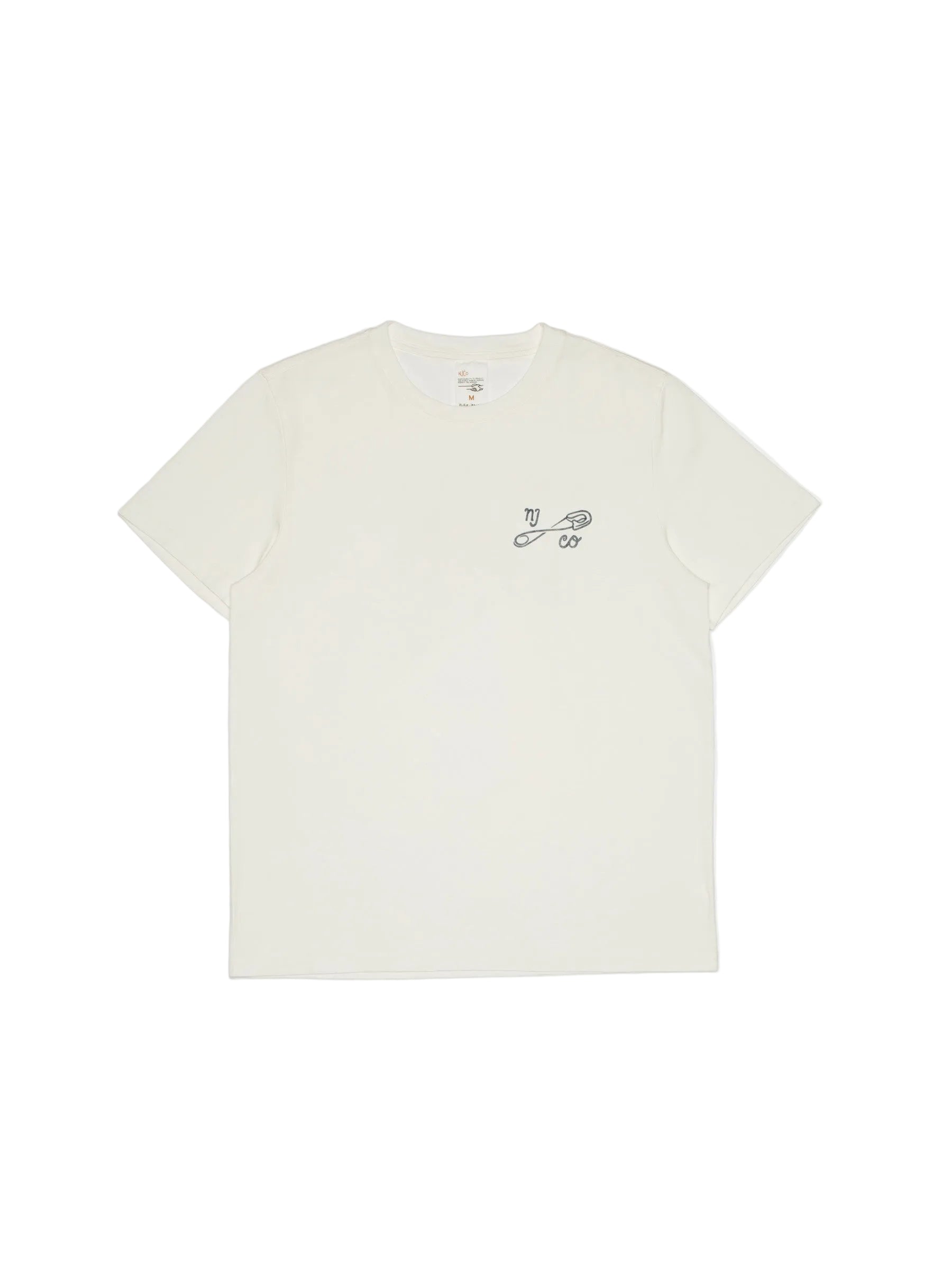NUDIE JEANS ROY T-SHIRT NJCO PIN - CHALK WHITE