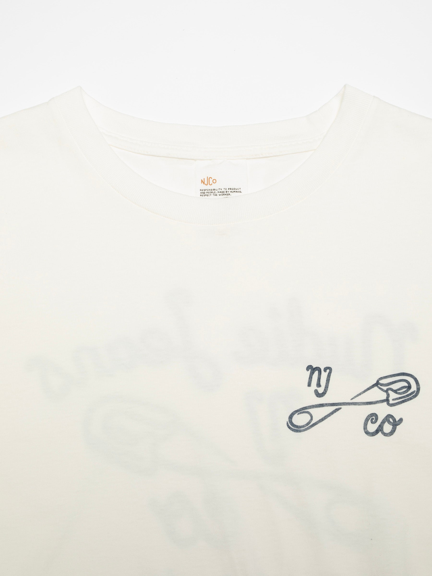 NUDIE JEANS ROY T-SHIRT NJCO PIN - CHALK WHITE
