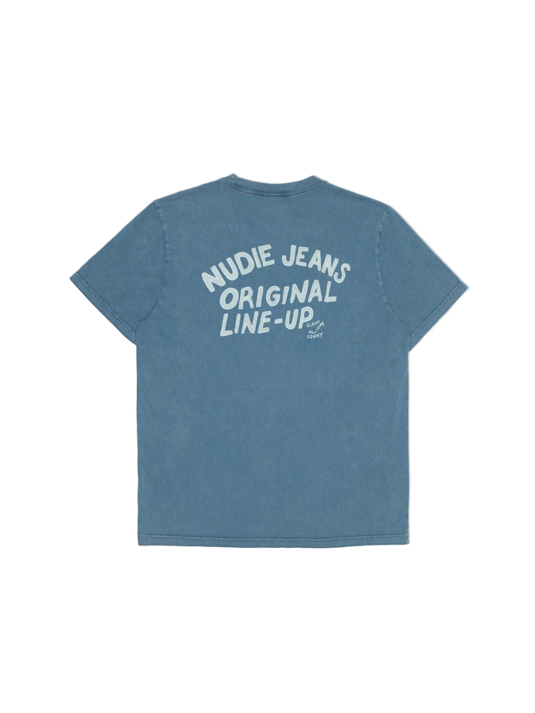 NUDIE JEANS ROY T-SHIRT OG LINE-UP - FRENCH BLUE
