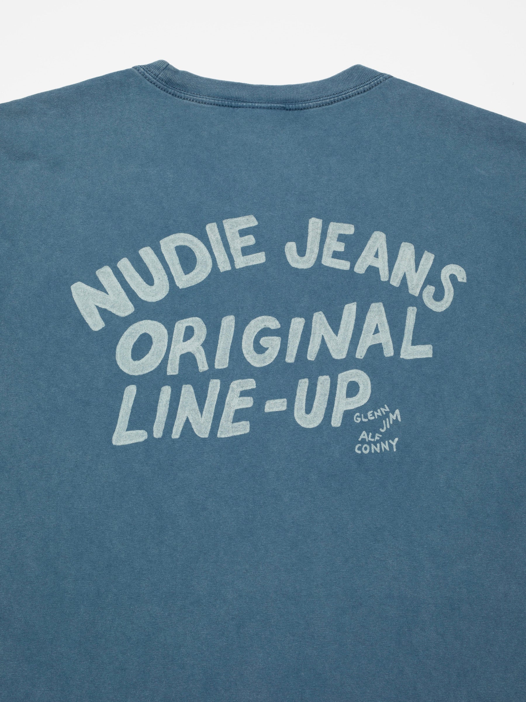 NUDIE JEANS ROY T-SHIRT OG LINE-UP - FRENCH BLUE