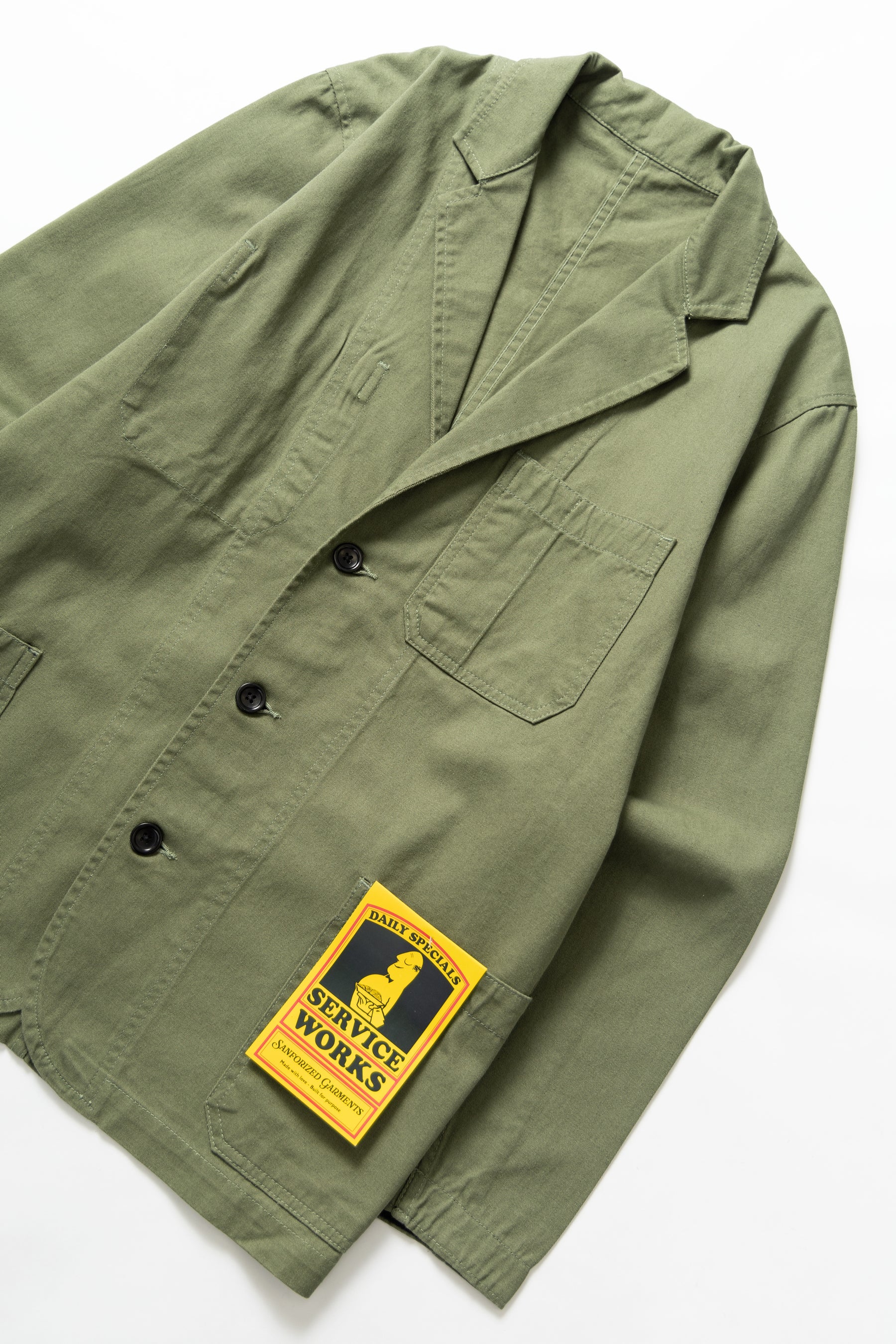 Service Works Drill Server Suit Jacket — Olive — view 2