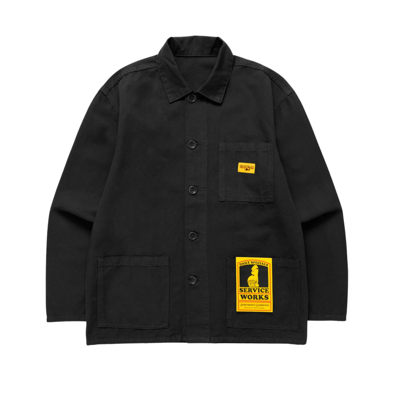 SERVICE WORKS CANVAS COVERALL JACKET - BLACK