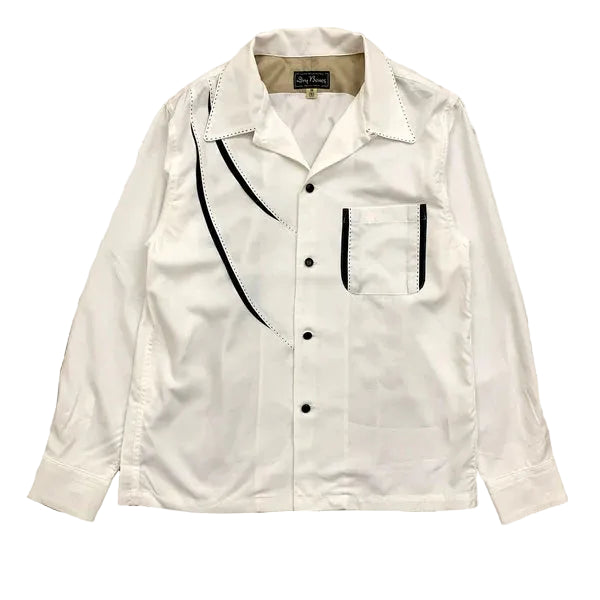 DRY BONE SHARK GILL OPEN SHIRT - OFF WHITE