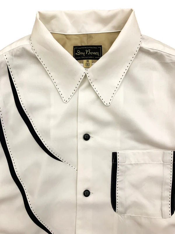 DRY BONE SHARK GILL OPEN SHIRT - OFF WHITE