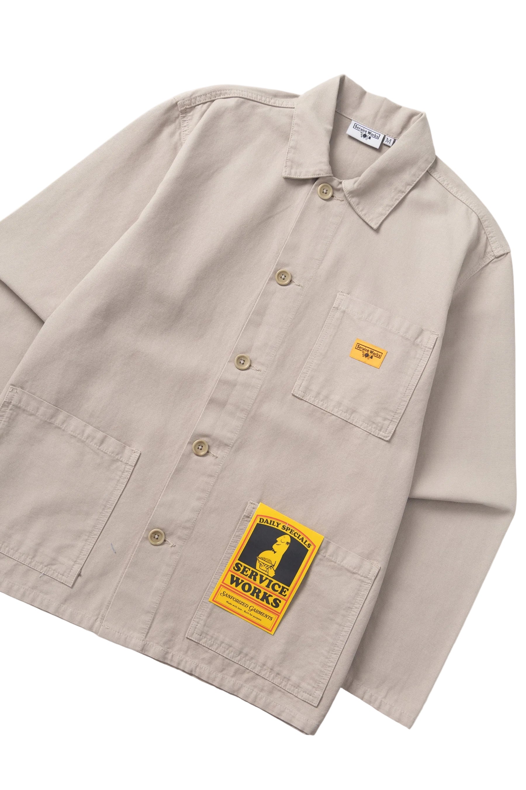 SERVICE WORKS CANVAS COVERALL JACKET - STONE