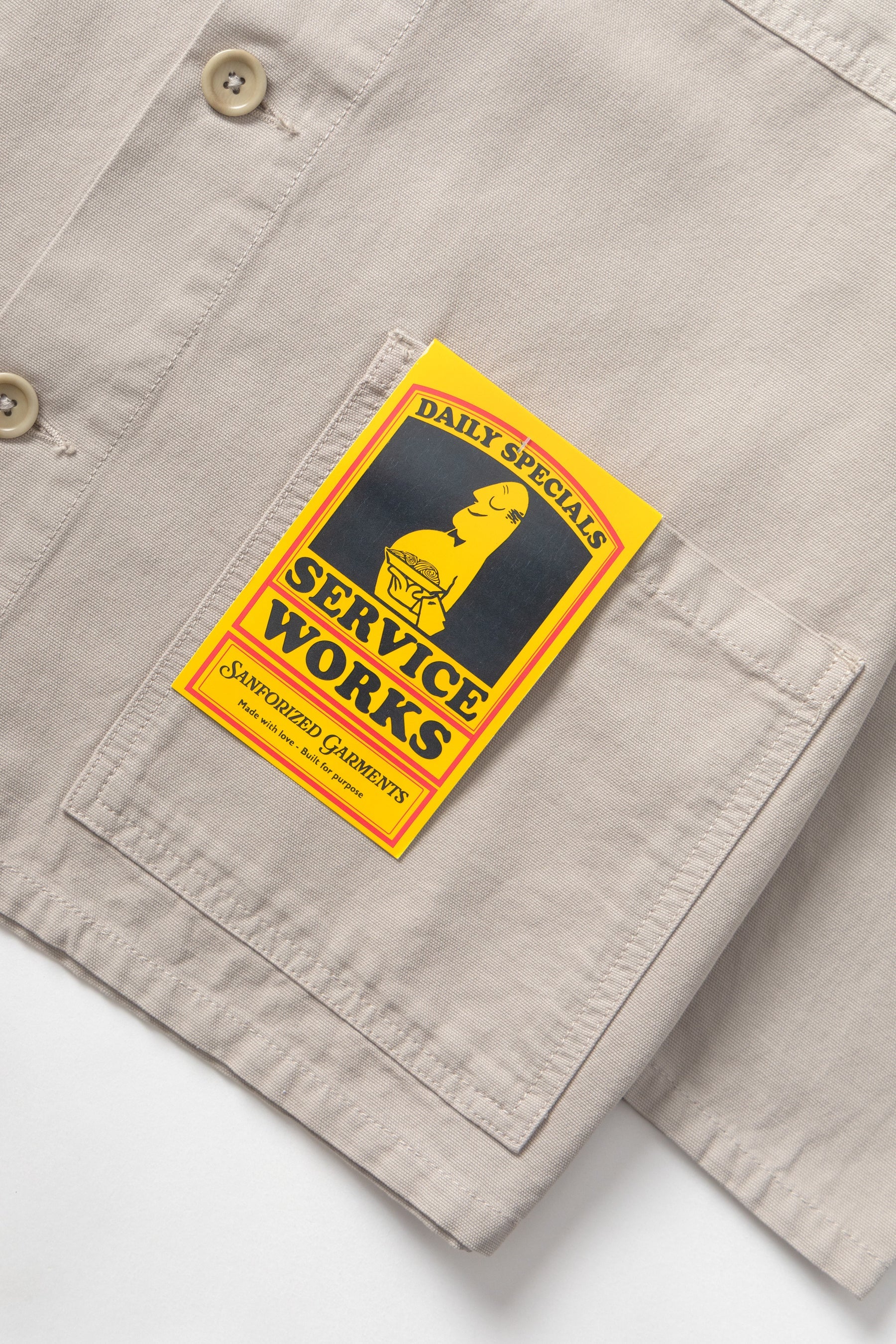 SERVICE WORKS CANVAS COVERALL JACKET - STONE