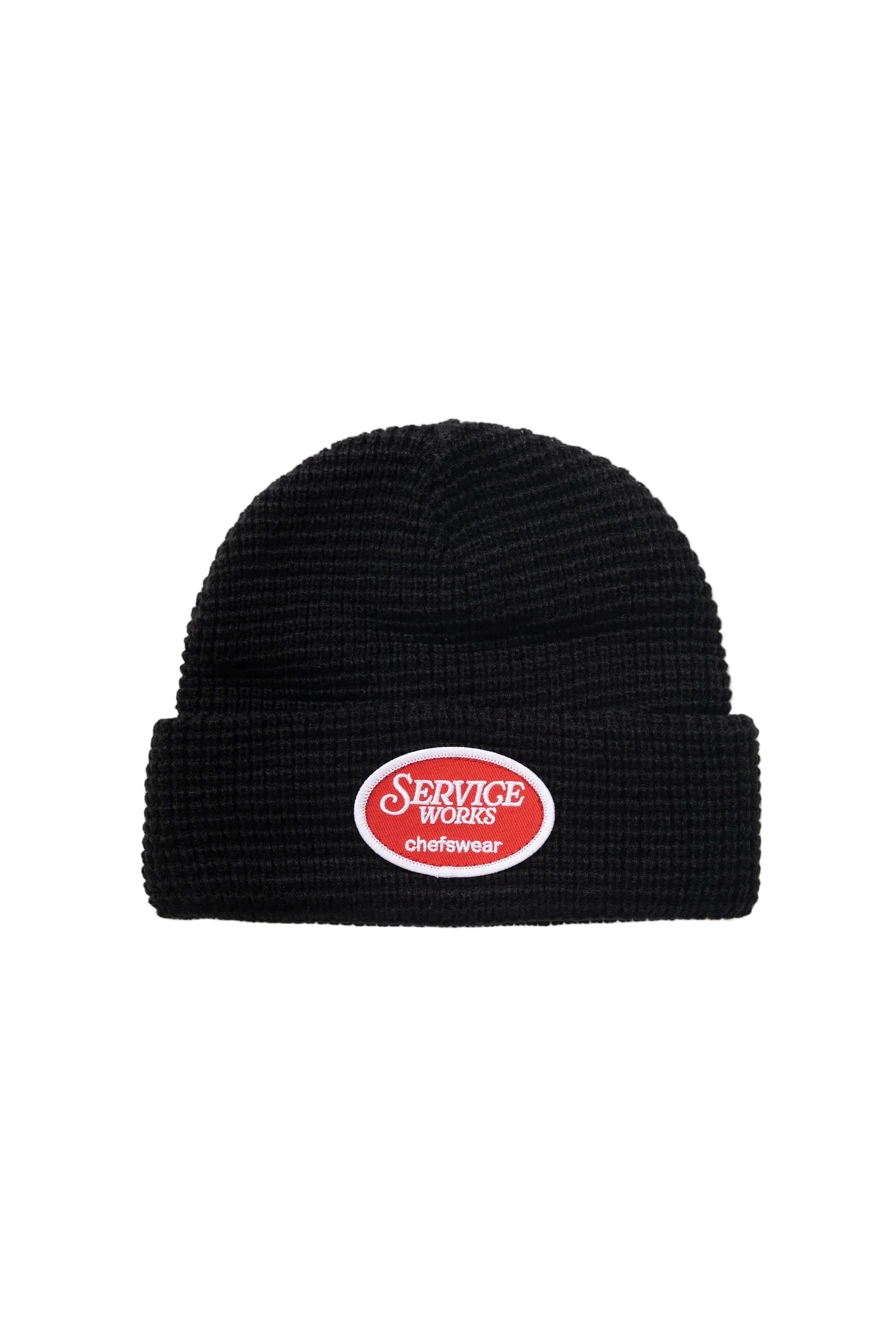 SERVICE WORKS WAFFLE PATCH BEANIE - BLACK