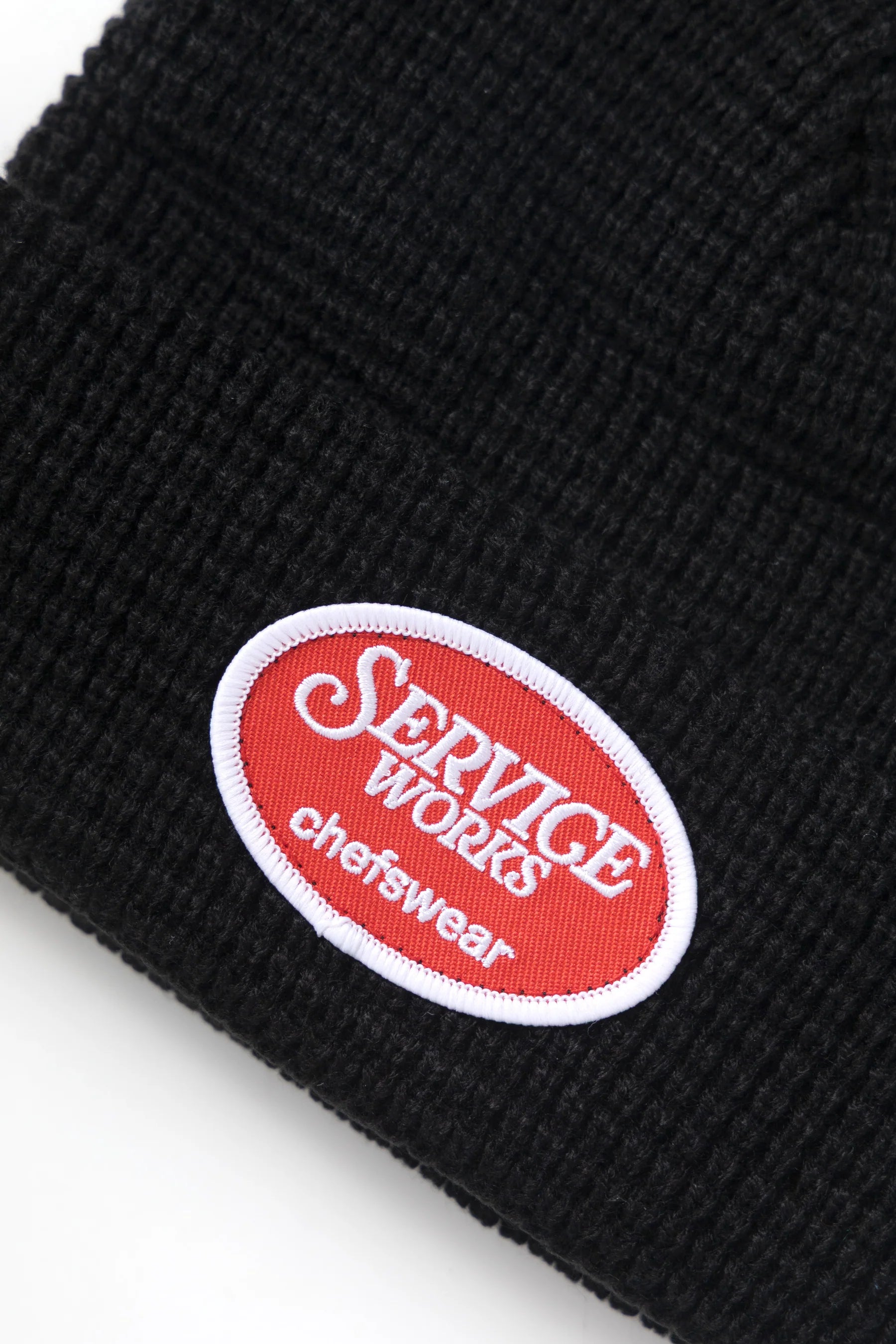 SERVICE WORKS WAFFLE PATCH BEANIE - BLACK