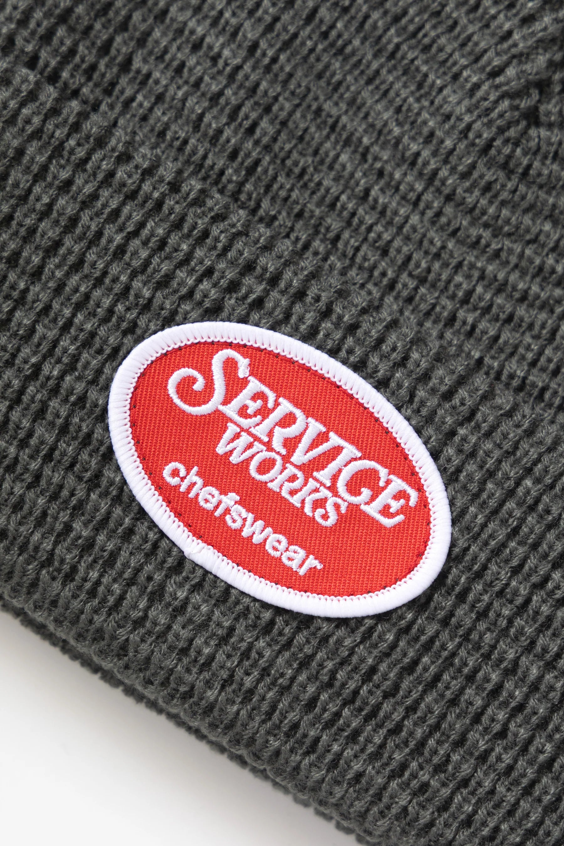 SERVICE WORKS WAFFLE PATCH BEANIE - GREY