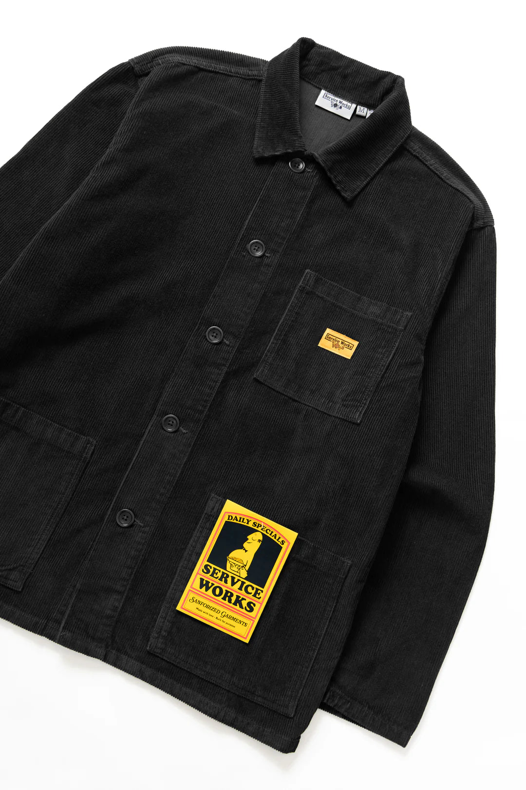 SERVICE WORKS CORDUROY CHORE SHIRT - BLACK