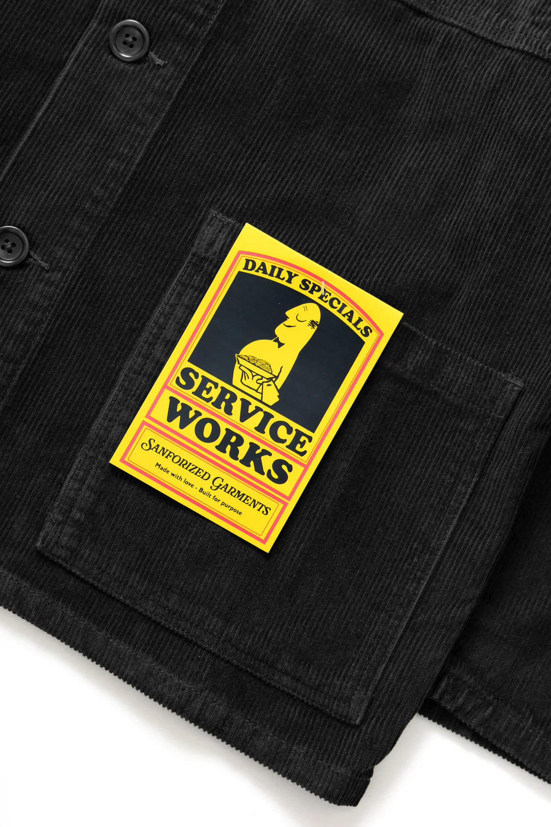 SERVICE WORKS CORDUROY CHORE SHIRT - BLACK