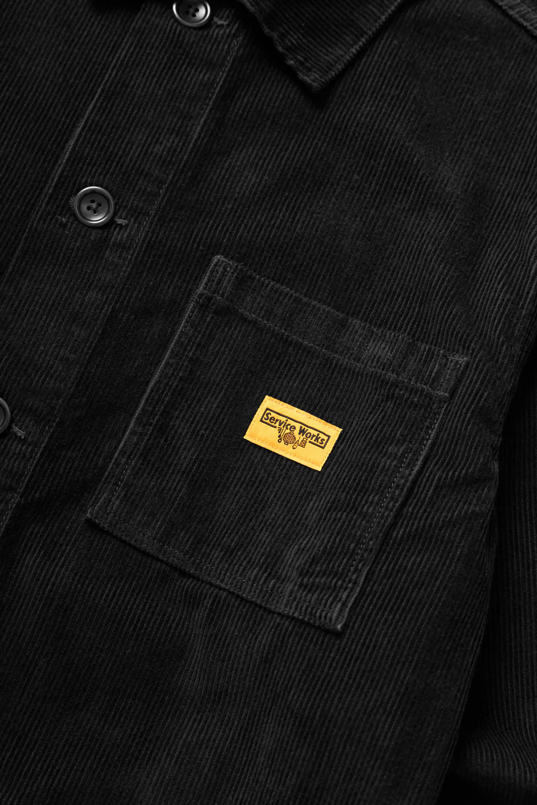 SERVICE WORKS CORDUROY CHORE SHIRT - BLACK
