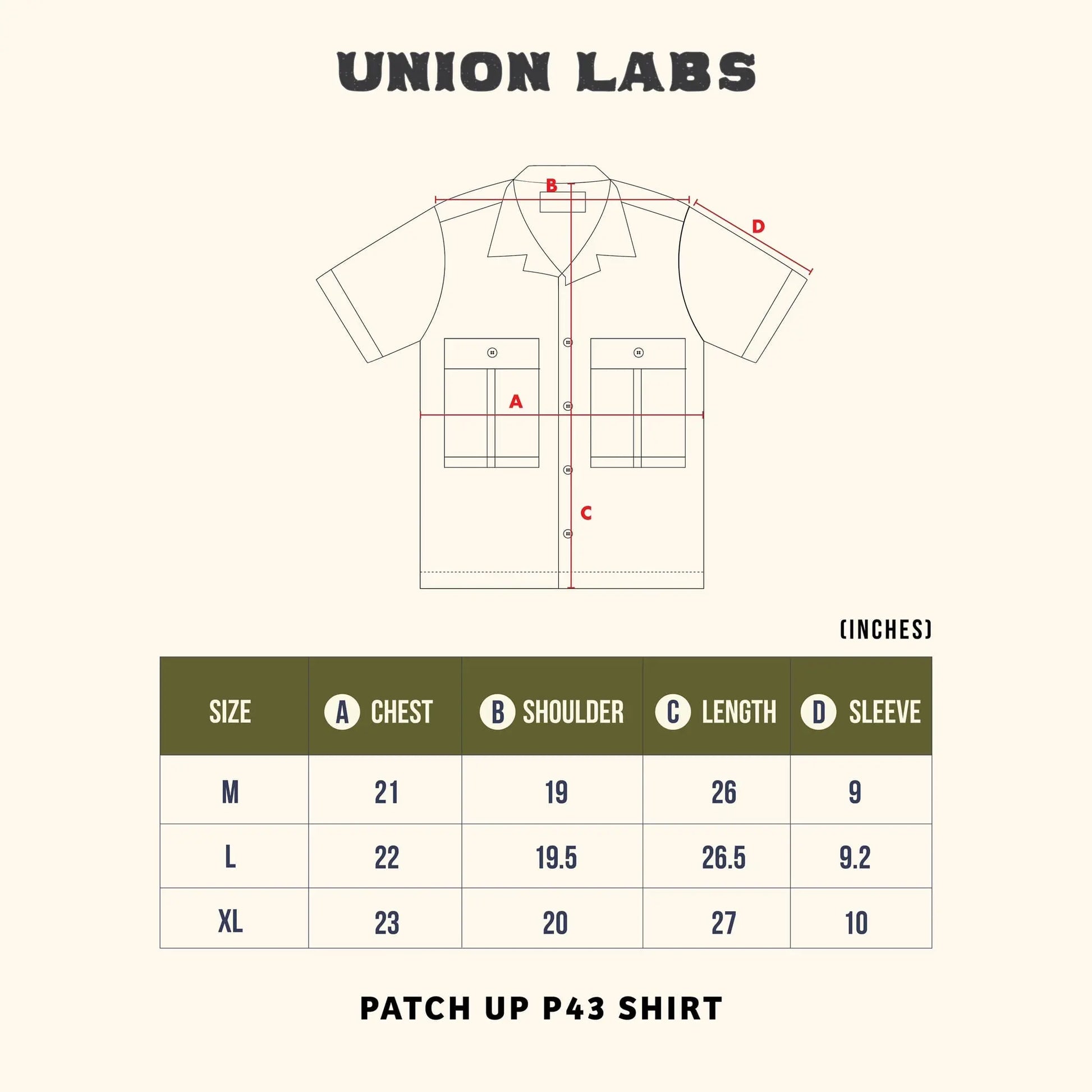 UNION LABS PATCH UP P43 S/S SHIRT - OLIVE