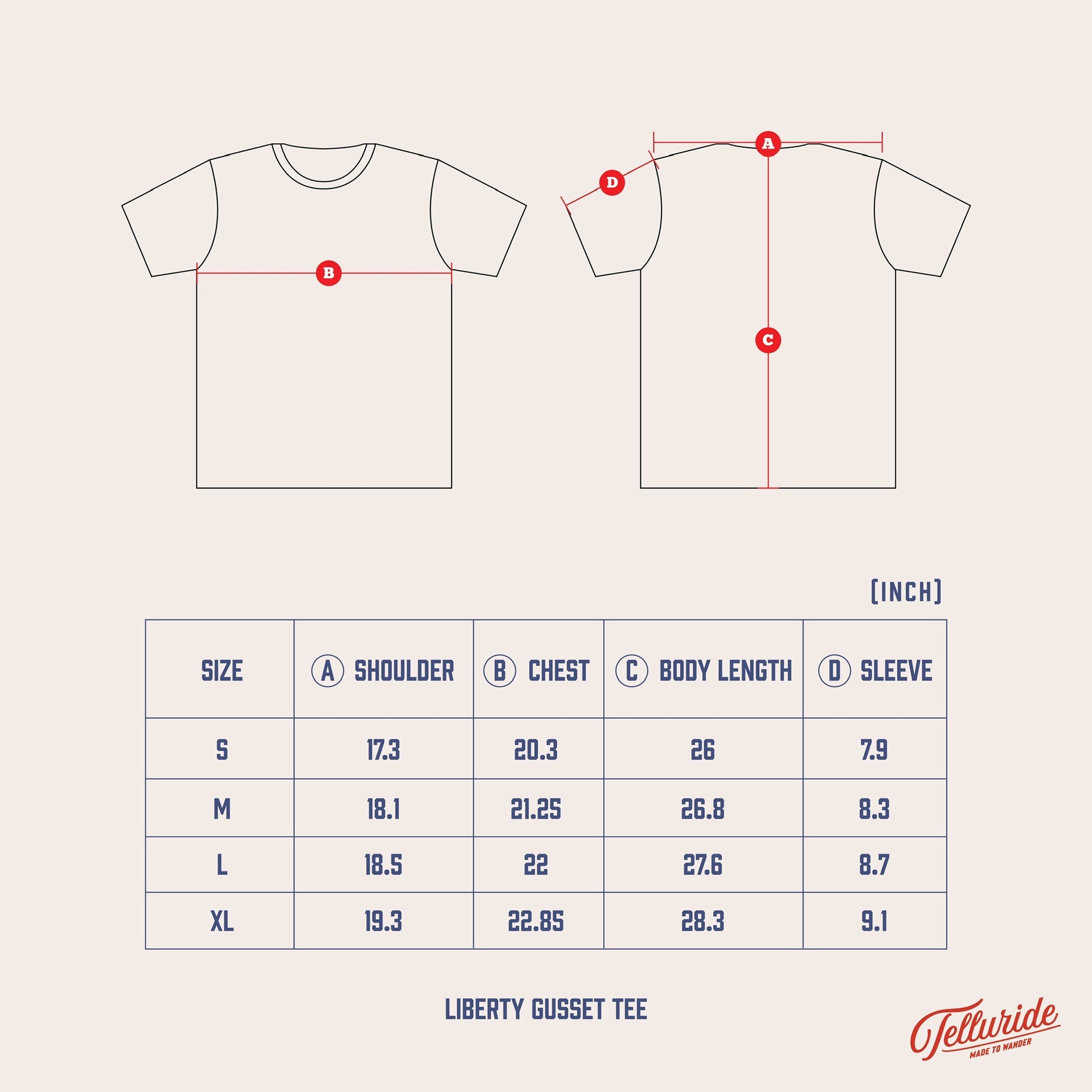 TELLURIDE LIBERTY GUSSET TEE - STONE