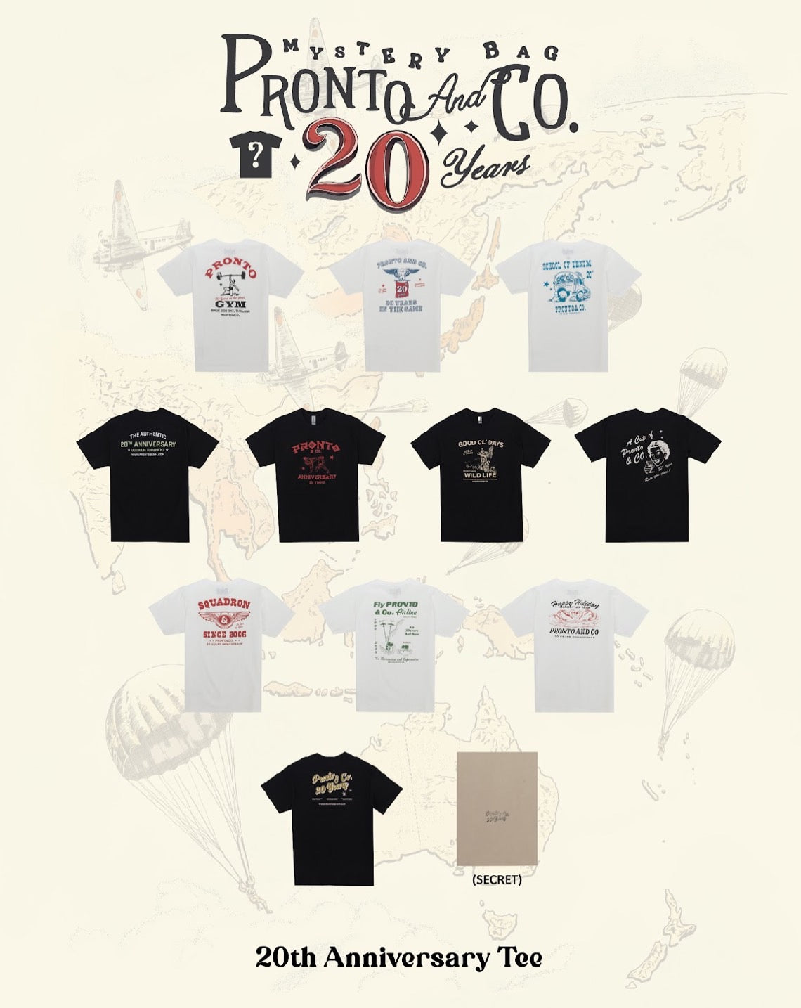PRONTO&CO. 20TH ANNIVERSARY TEE - BLIND BOX