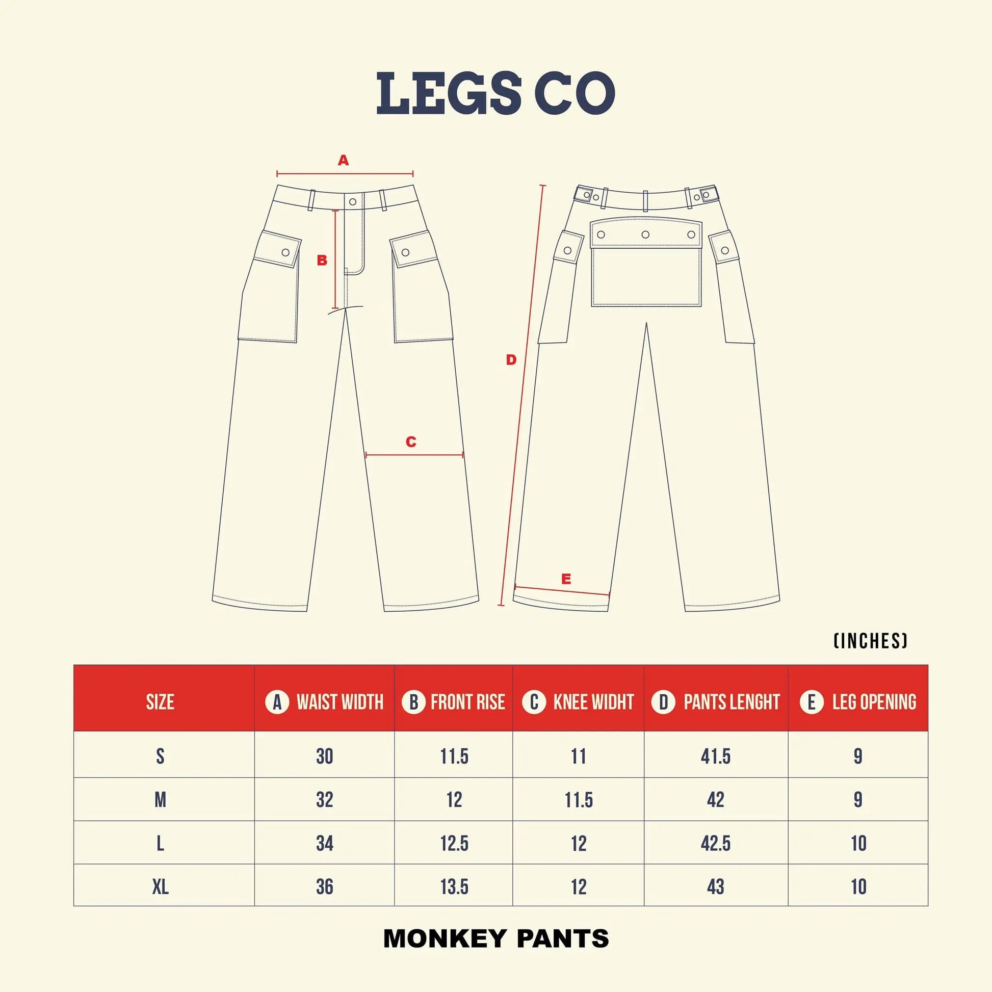 LEGS CO MONKEY PANTS - NAVY