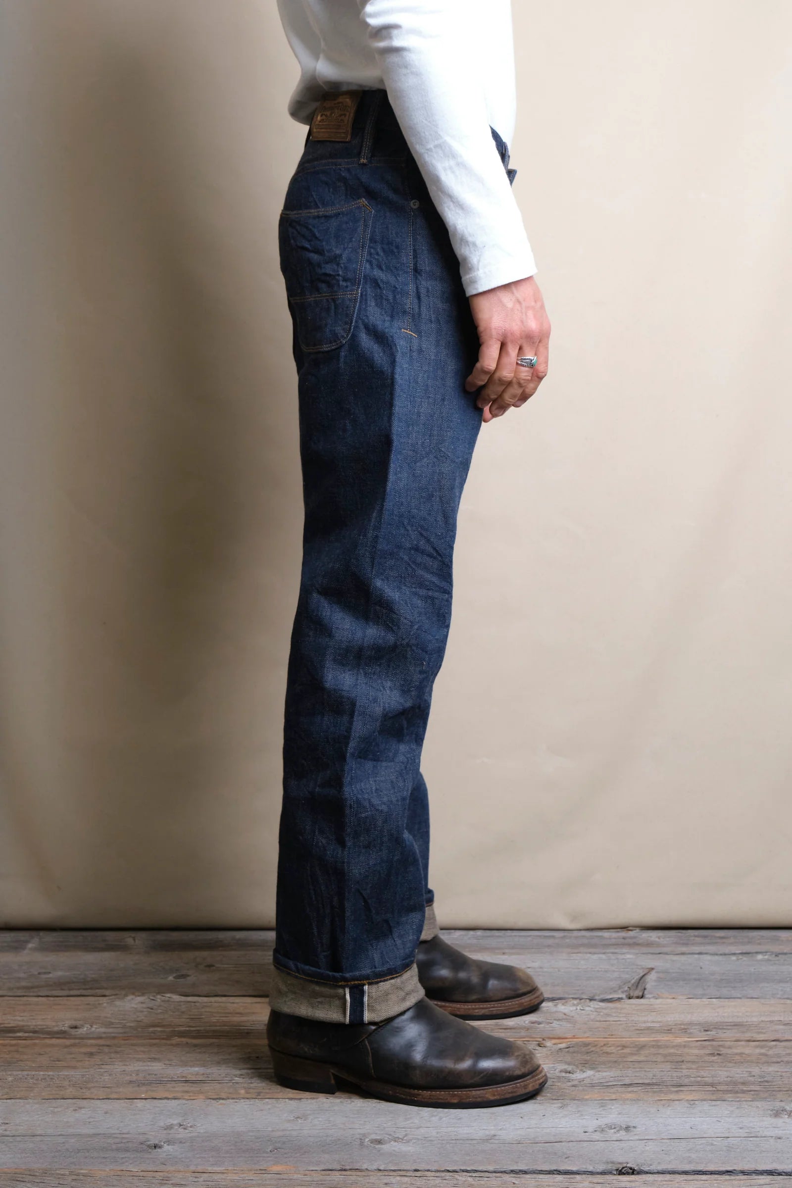 Freenote Belford Straight Cut 13 Ounce — Natural Rinsed Denim — view 4